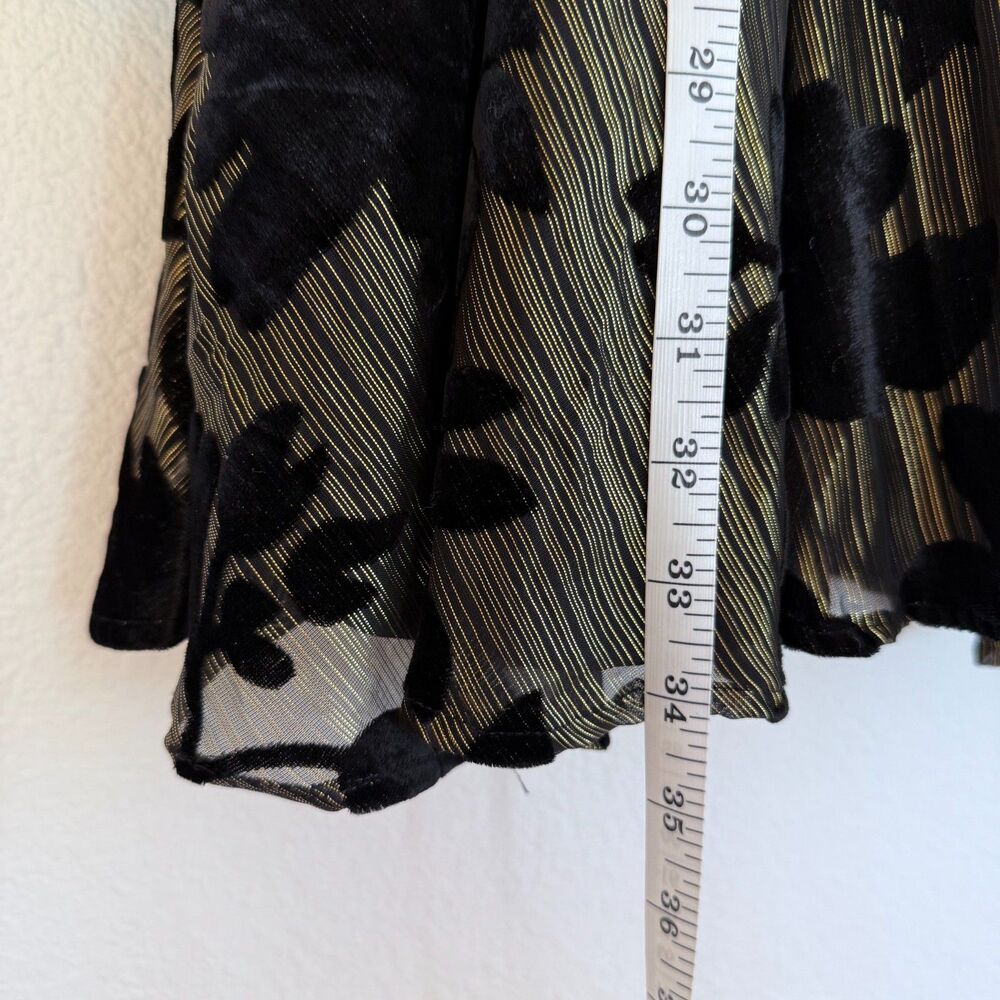 Ashley Park x RTR Encore Velvet Puff Sleeve Sweetheart Black & Gold Mini Dress 8 - Picture 13 of 16